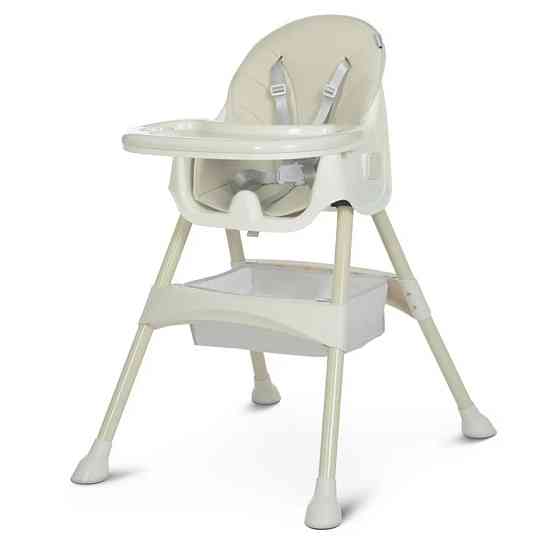 Стульчик для кормления M 4136-2 Ice Gray, складной, 5-ти точечный, экокожа Винница