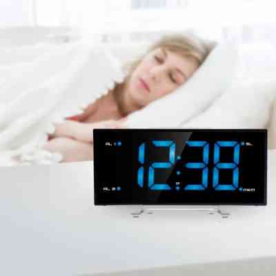 Настольные часы Technoline WT460 Blue LED с радио Black/Silver (DAS301824) Винница