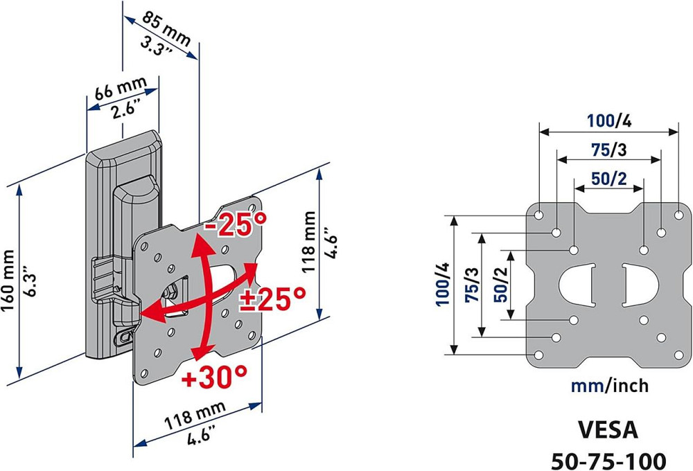 Кронштейн для телевизора Meliconi CME ETR100 черный для ТВ 14–25