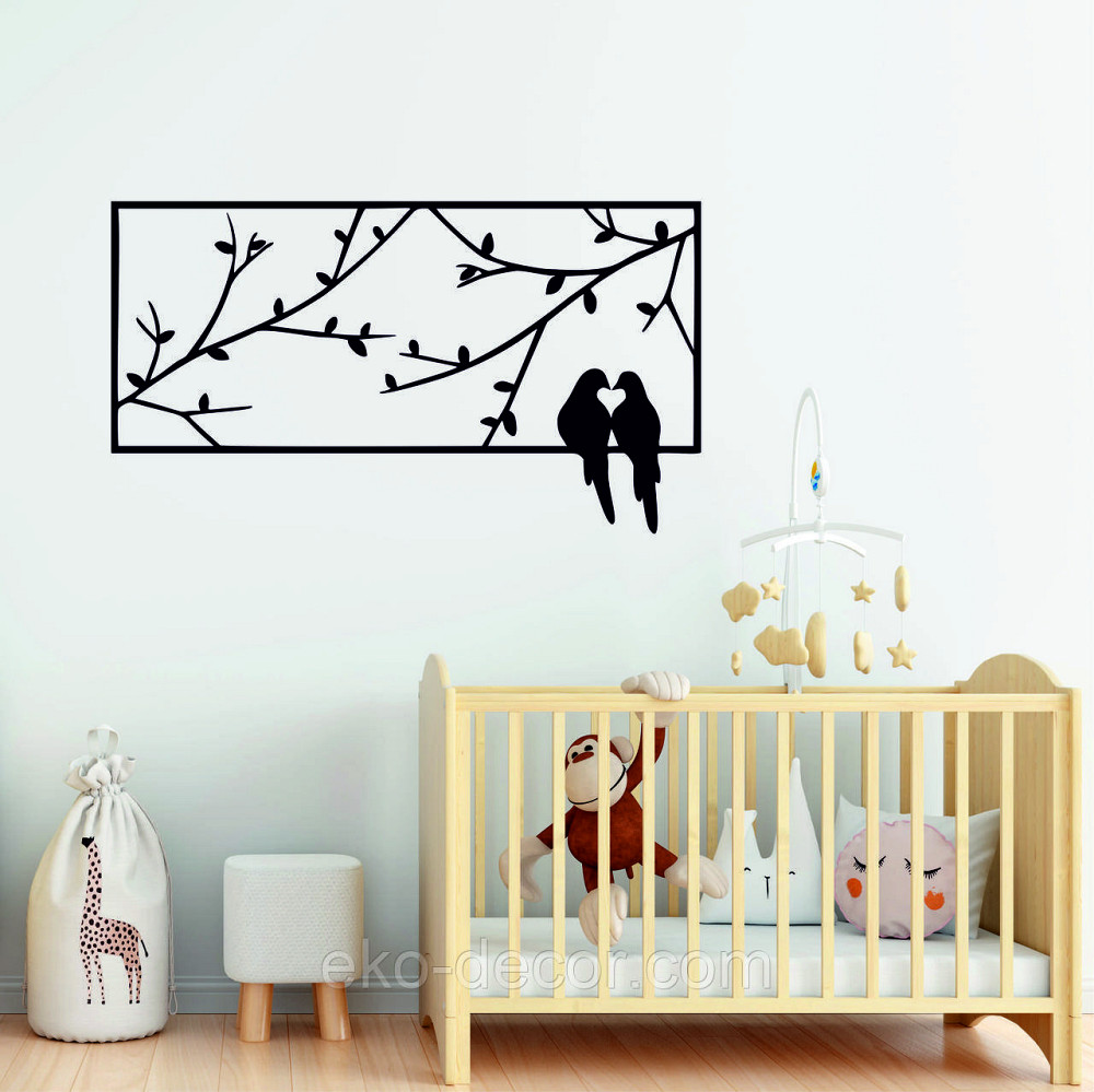 Декоративное настенное Панно «Птица», Декор на стену 90*50 см, Черный Киев - изображение 3