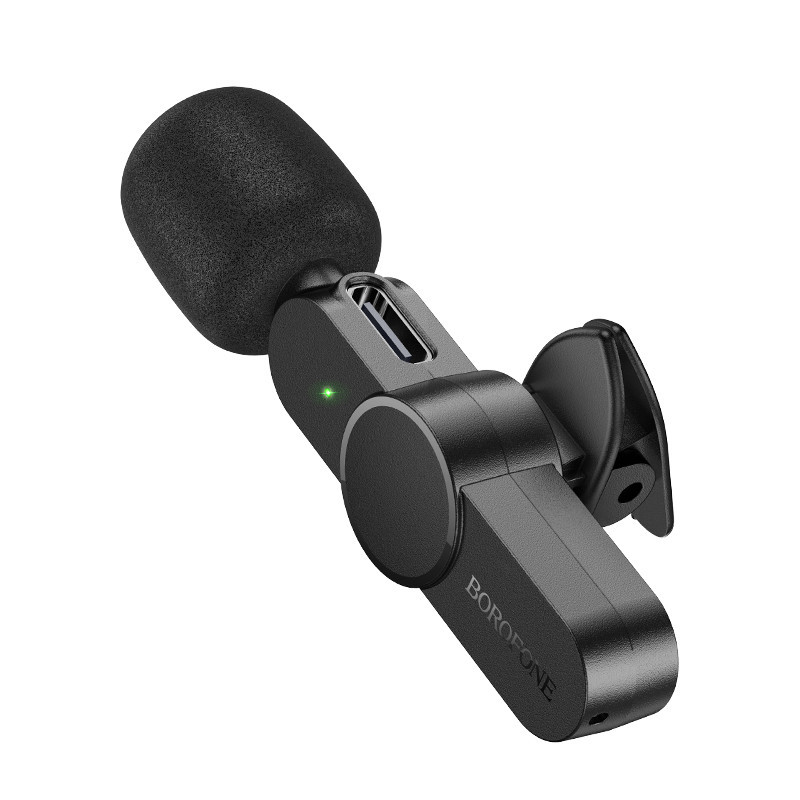 Беспроводная микрофонная система BOROFONE BFK12 Trophy lavalier wireless digital microphone iP Black Одесса - изображение 4