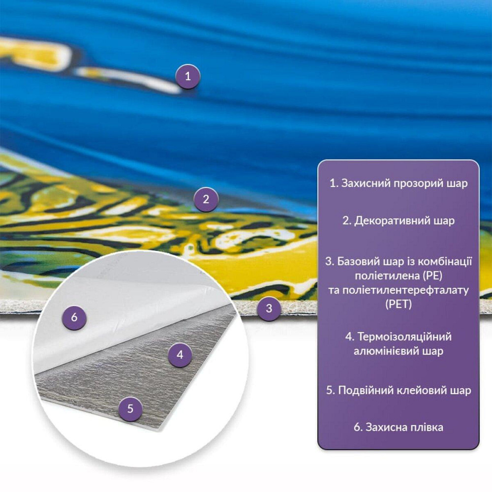 Самоклеящаяся стеновая PET плитка в рулоне 1200х3000х2мм SW-00002664 Киев - изображение 2