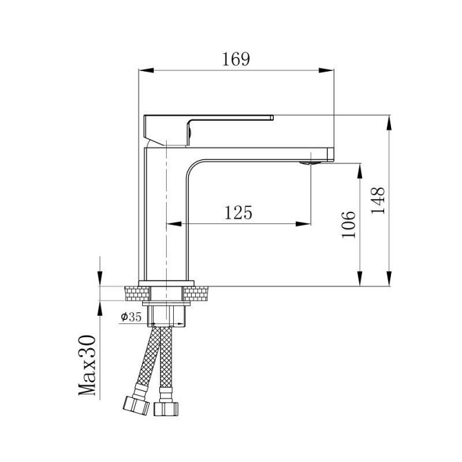 Змішувач для раковини Qtap Gemini QTGEM270BLM45674 (k35), одноважільний, низький, Black Matt Харків - фото 2