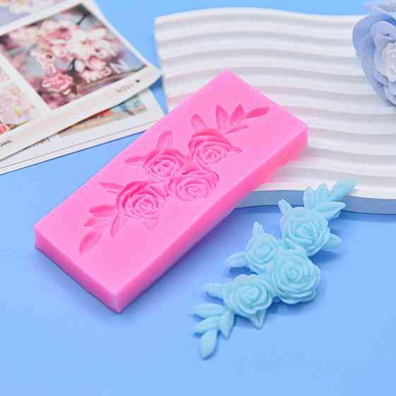 Молд силиконовый Розы 114 на 47 мм розовый Киев