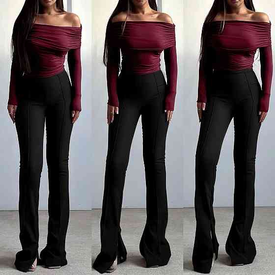 Жіночий лонгслів із відкритими плечима та витонченим драпіруванням трикотаж масло Бургунді Одеса