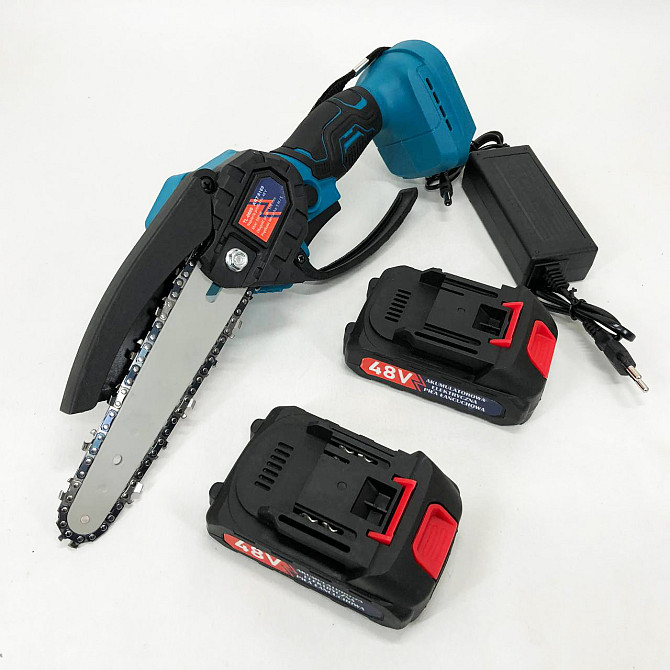 Міні-ланцюгова пила для дачі 6"(15 см) Domotec 24V, Малогабаритна пила MN-265 на акумуляторі Київ - фото 6