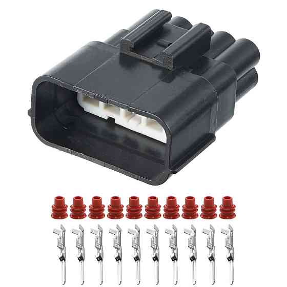 Електричний з'єднувач, 10-контактний Чорний, Пластик Київ