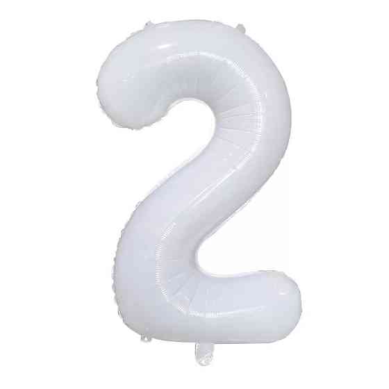 Шарик цифра 2 праздничная 32 дюйма белый Киев
