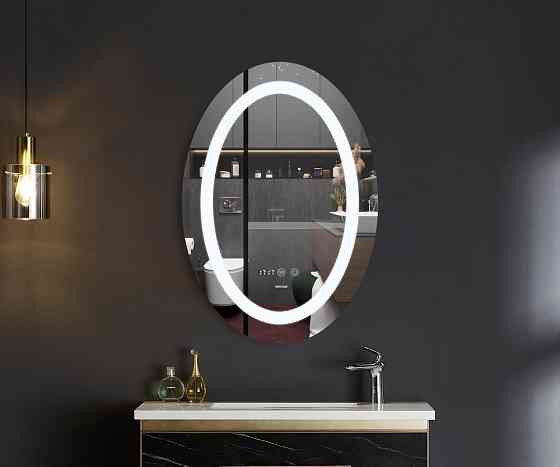 Зеркало Mixxus PLAIN MV02-50x70 с Led Touch, Anti-fog, димером, регулятором яркости, часами (MI6010) Киев