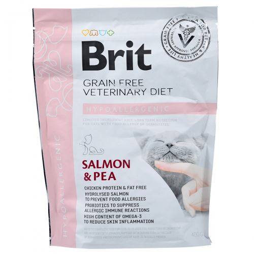 Корм сухой Brit Grain Free VetDiet Cat Hypoallergenic для кошек с пищевой аллергией и непереносимостью с лососем и горохом Киев - изображение 3