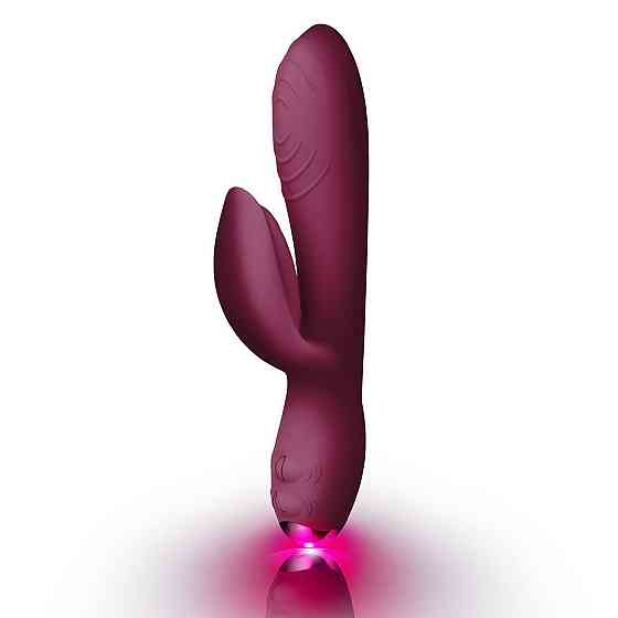 Вібратор-кролик Rocks-Off Every Girl Burgundy, два мотори, різноколірне LED-підсвічування, потужний Sex Aura Київ