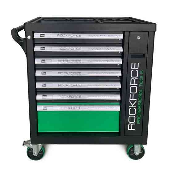 Тележка инструментальная 7-ми полочная (зеленая), с дополнительной боковой секцией, 600х790х970 Одесса