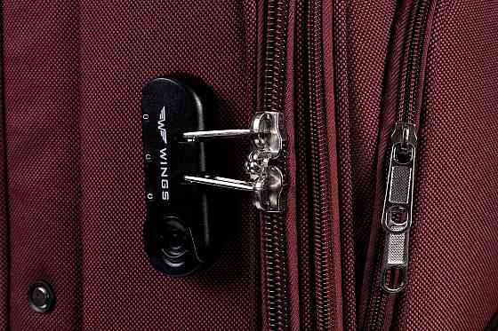 Чемодан тканевый WINGS 1706 большой 75 см 4 колеса бордовый Киев