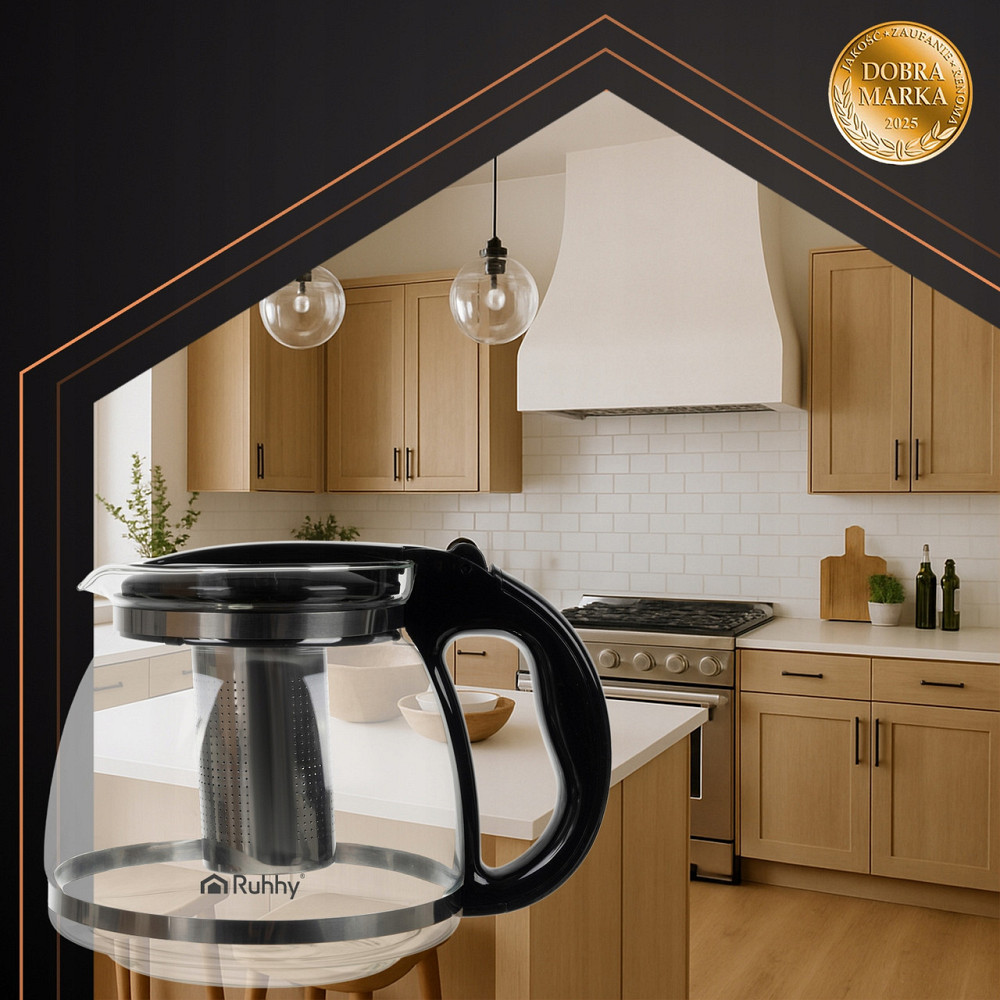 Чайник скляний 2 літри із заварником для чаю або трав Ruhhy (26066) Нововолинськ - фото 3