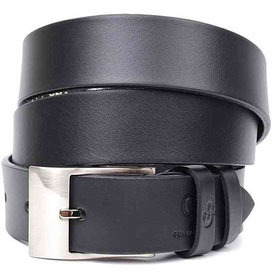 Класичний пояс під штани для чоловіків із натуральної шкіри GRANDE PELLE 11688 Чорний Київ