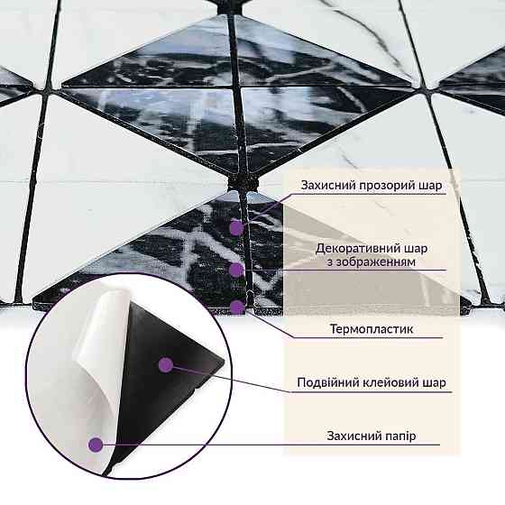 Самоклеюча PET мозаїка 300х300х4мм SW-00002450 Київ