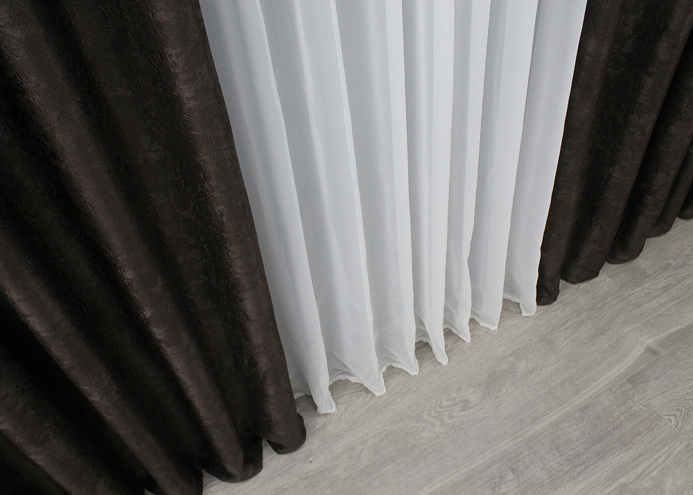 Комплект готових штор VR-Textil Софт № 1450ш 150х275 см 2 шт. Венге (33-0323) Киев - изображение 7