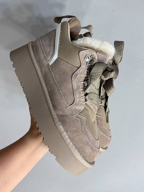 Ботинки женские Hengji 275-3 угги замшевые с мехом на платформе бежевые, 39, 24,5 см Киев - изображение 4