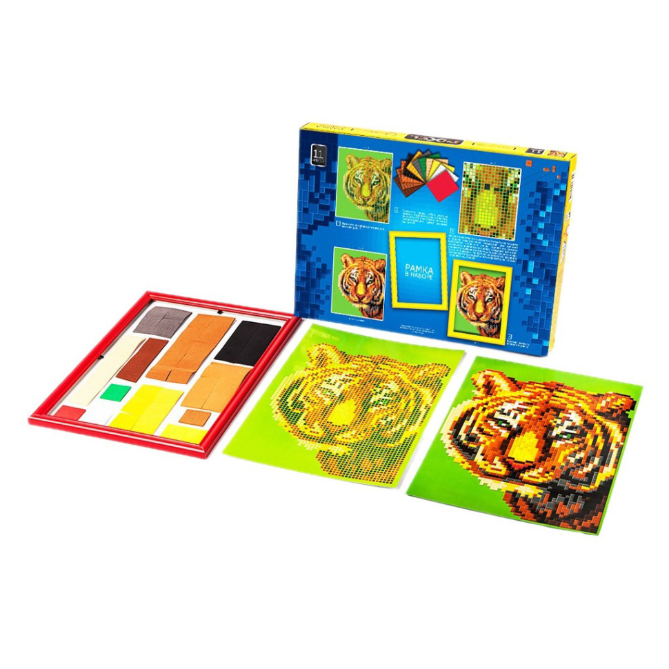 Набір для творчості "Мозаїка Піксель: Тигр" РМ-01-05, 21х29,7 см, рамка в наборі Вінниця - фото 2