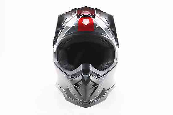 Шолом кросовий/ендуро/АТV зі склом BLD-819-7 М (57-58см), ЧОРНИЙ/СІРО-ЧЕРВОНИЙ Киев