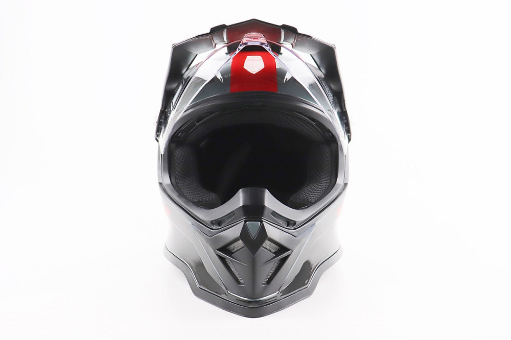 Шолом кросовий/ендуро/АТV зі склом BLD-819-7 М (57-58см), ЧОРНИЙ/СІРО-ЧЕРВОНИЙ Київ - фото 5