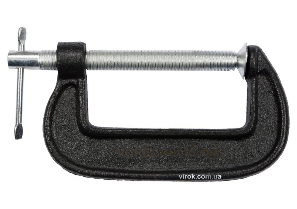 Струбцина з гвинтовим затиском "G" подібна VOREL; l= 75 мм [50] Одеса - фото 1