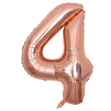 Цифры фольгированные розовое золото 80см 4 Киев
