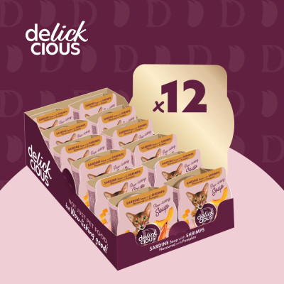 Влажный корм для кошек Delickcious Суп из сардины с креветками и добавлением тыквы 80 г (4820269141568) Винница - изображение 5