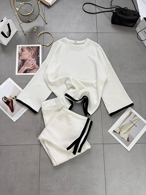 Женский базовый теплый костюм двойка качественная турецкая ангора double Молочный, 46/48 Одесса - изображение 2