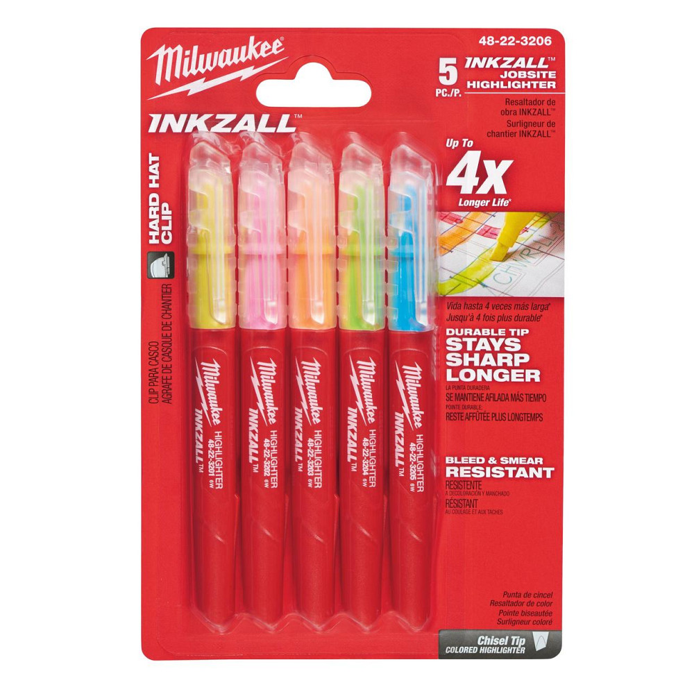 Набір текстмаркерів InkZAll MILWAUKEE, кольорові, (5шт) Одесса - изображение 5
