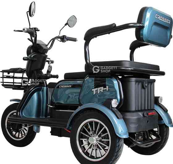 Електроскутер триколісний Crosser TR1 PRO (1200ВТ 72В 24Ah) - Синий. Харьков