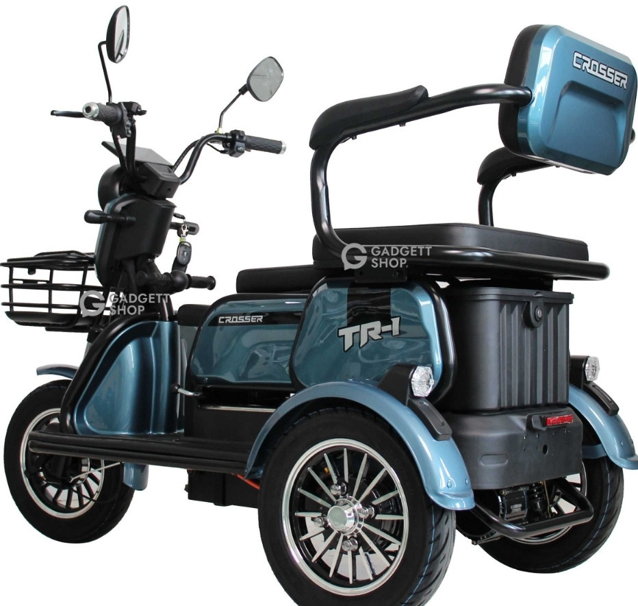 Електроскутер триколісний Crosser TR1 PRO (1200ВТ 72В 24Ah) - Синий. Харьков - изображение 2