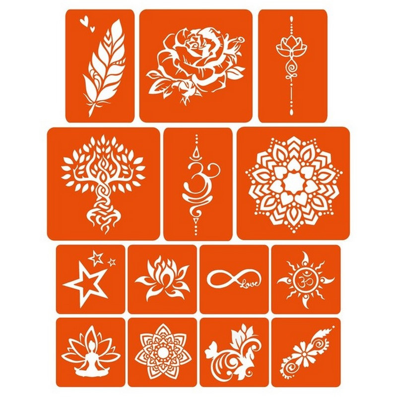 Набір кольорової хни з трафаретами для біо-тату №4 color-henna-set-04 Вінниця - фото 4