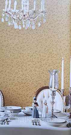 Шпалери вінілові на флізеліні AdaWall Signature1.06х10 точки маленькі круги структурні золотисті 3д Київ