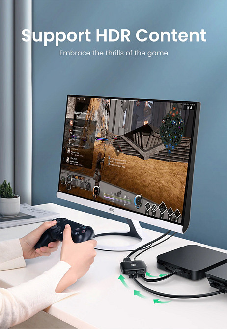 Перемикач HDMI 2.0 Ugreen CM333 (Чорний) Николаев - изображение 8