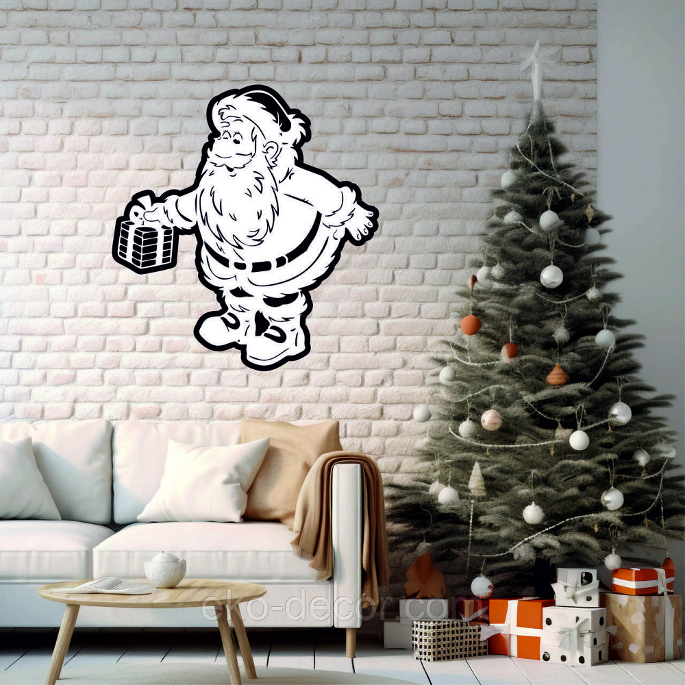 Декоративное настенное Панно «Дед Мороз», Декор на стену 90*83 см Киев - изображение 2