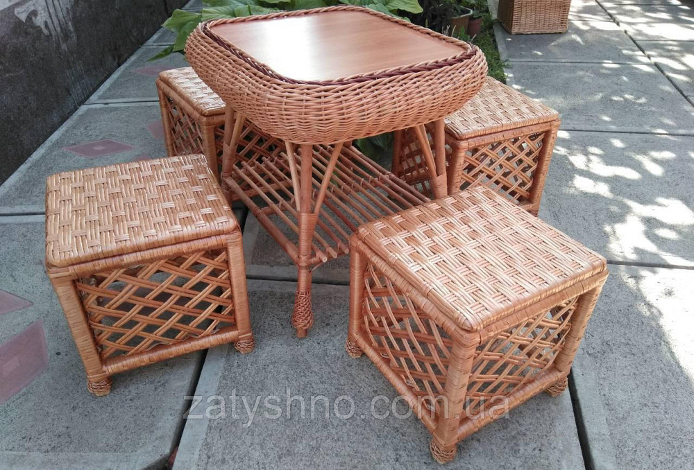 Плетеная мебель с  табуретками Киев - изображение 8