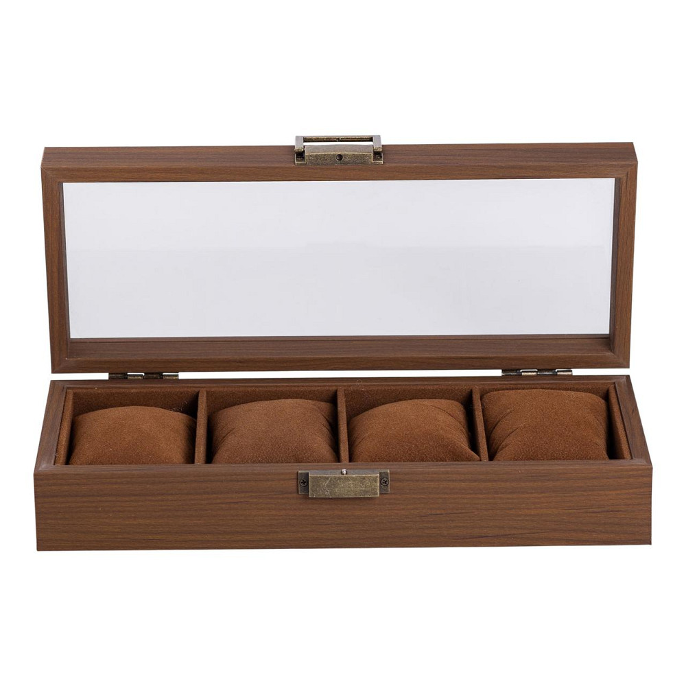 Скринька для годинників 31×12×7.5 см дерев'яна 4 відсіки коричнева HP-5-13 Коломия - фото 2