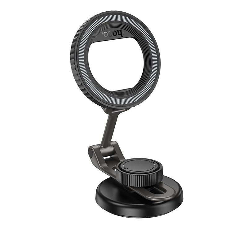 Автомобильный держатель для телефона HOCO H77 View folding magnetic ring car holder (center console) Black Metal Gray Одесса - изображение 6