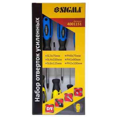 Набір викруток Sigma посилених під ключ 6шт CrV (4001151) Вінниця