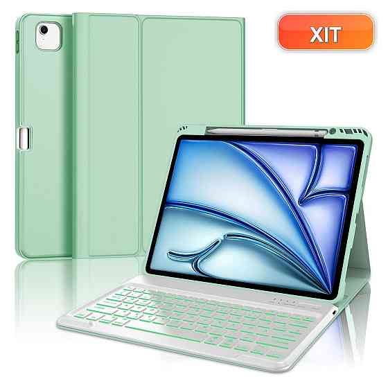Чохол-клавіатура IVEOPPE для iPad Air 13 M4 M3 M2 м'ятний Bluetooth магнітна знімна QWERTZ підсвітка 450mAh 1мм 3 положення Київ