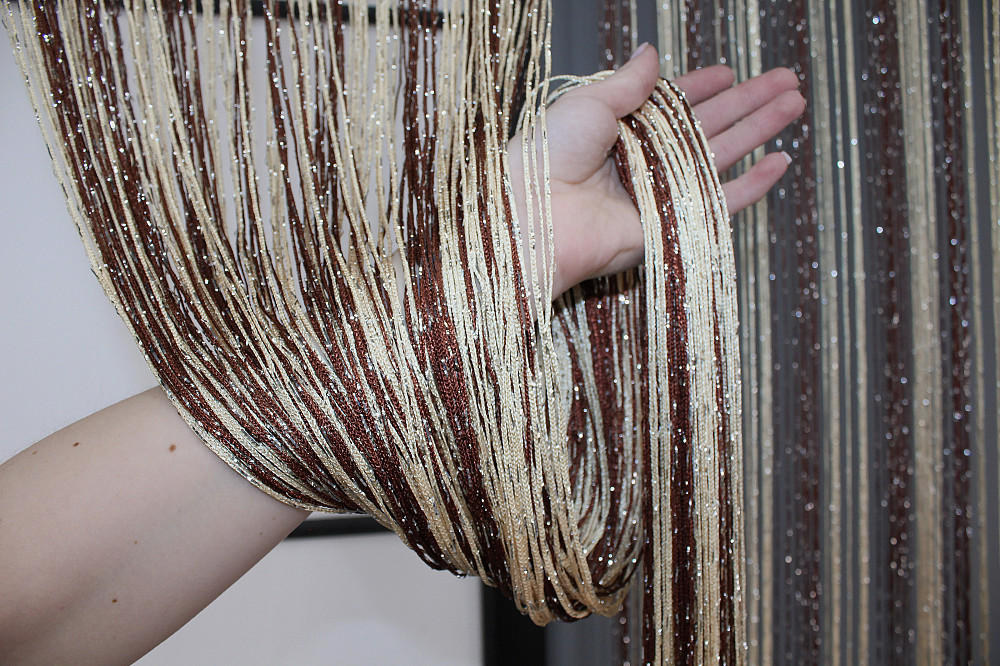 Штори-нитки "Кісея" люрексом Коричневий з бежевим 300х300см 1 шт (61-031) Київ - фото 5