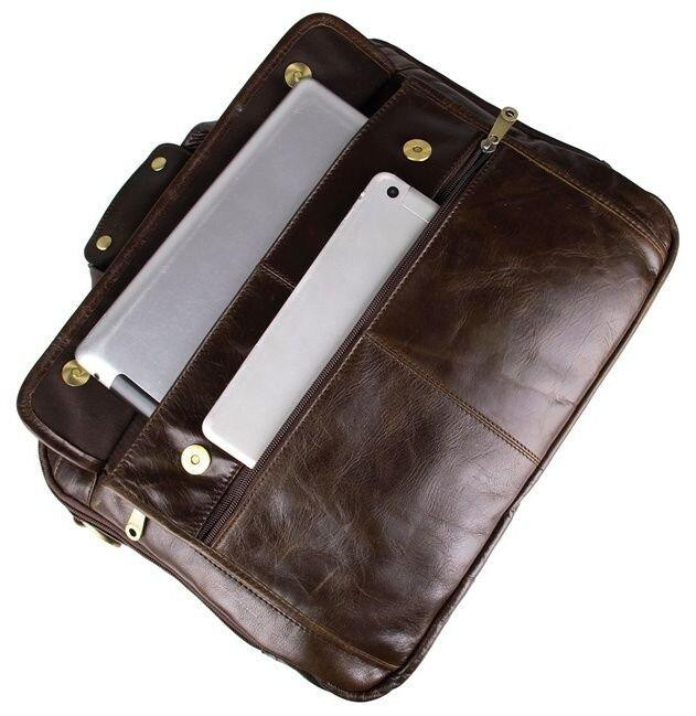 Сумка чоловіча для ноутбука з діагоналлю 15.6 дюйма Коричнева (Vintage) Київ - фото 2