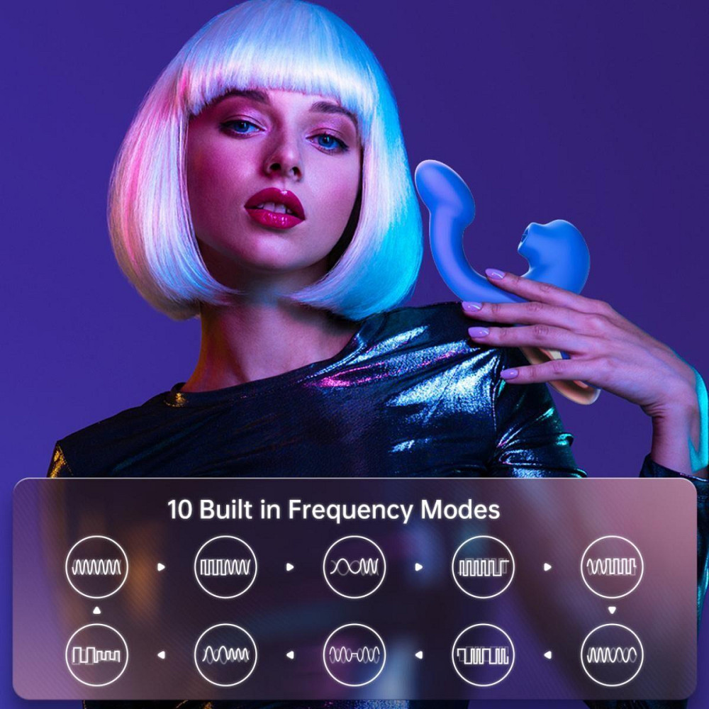 Смарт-вібратор Magic Motion Ponder Blue, подвійна стимуляція, віброяйце+язичок для клітора Sex Aura Київ - фото 7
