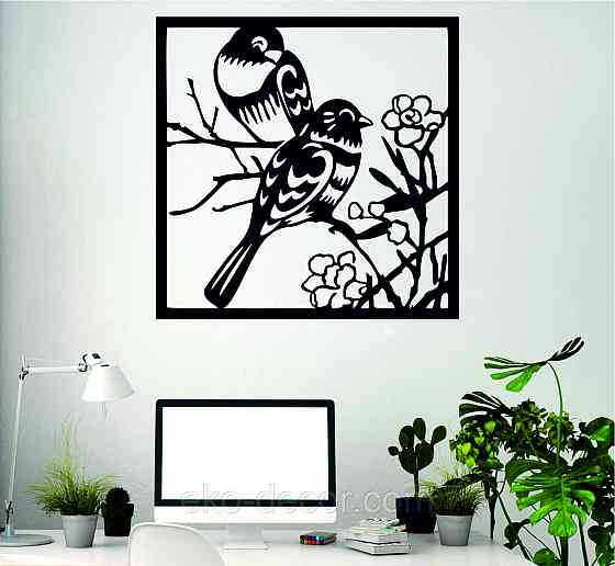 Декоративное настенное Панно «Птички в цветах», Декор на стену Киев