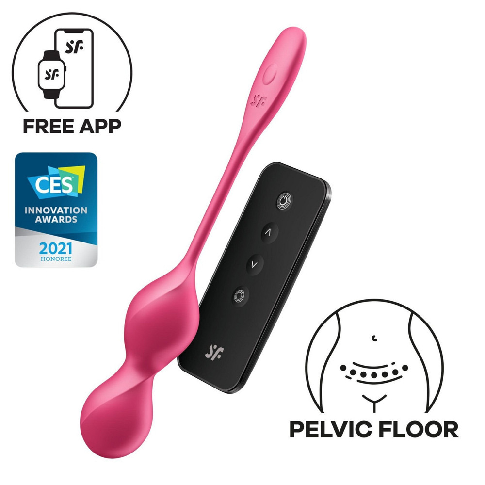 Вагинальные шарики с вибрацией Satisfyer Love Birds 2 работающие от приложения, розовые Sex Aura Киев - изображение 1