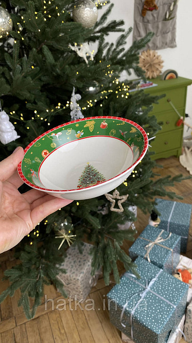 САТНИК НОВОГОДНІЙ ФАРФОРОВИЙ СЕРВОВАНИЙ "CHRISTMAS DELIGHT" 16 см 350 мл + ПОДАРУНОВА ПАКОВАННЯ Київ - фото 5