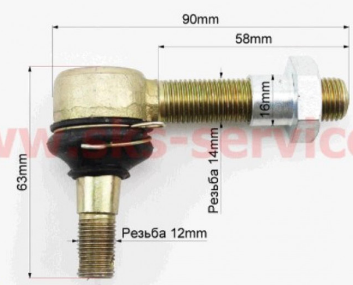 Наконечник квадроцикл (кермової тяги) ATV (тип 4) (різьблення праве) Мукачево - фото 1