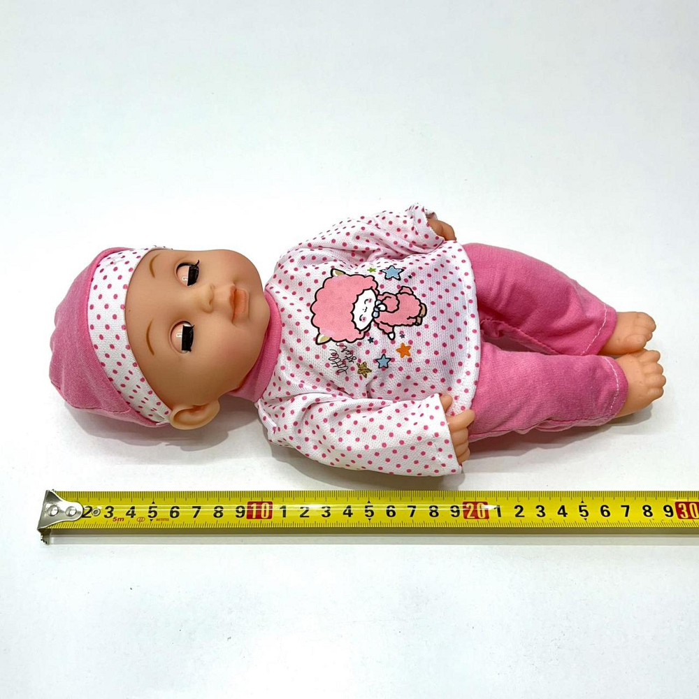 Пупс функціональний висота 28см п'є з пляшечки музика 5 пісень аксесуари Рожевий (M 5932 I UA) Чернігів - фото 7