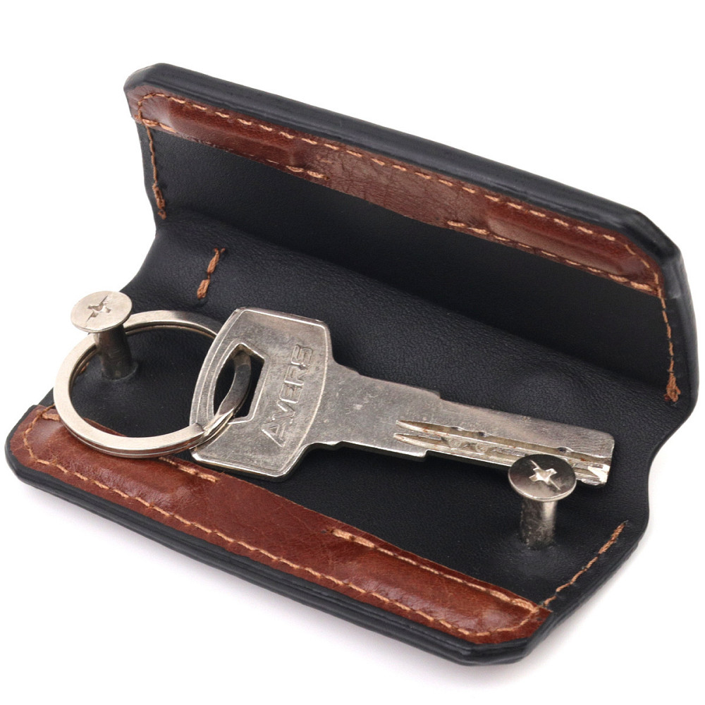 Удобная кожаная ключница Коричневый (GRANDE PELLE) Киев - изображение 10